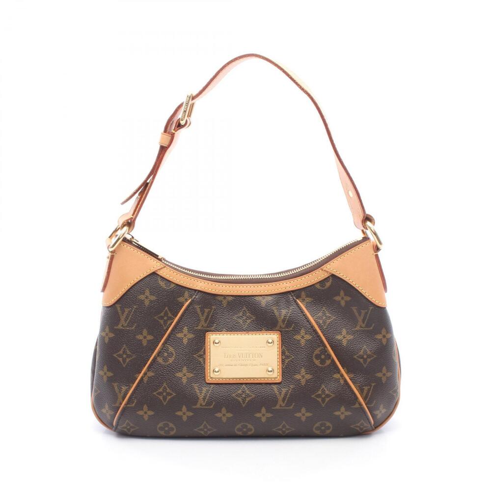Louis Vuitton Thames Shoulder Bag Canvas Leather Monogram Brown